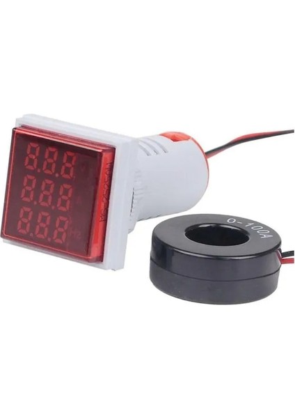 Kırmızı LED Dijital Ekran Voltmetre Ampermetre Gerilim Akım Frekans Test Cihazı Metre 10A Dijital Voltmetre Ampermetre Çift Ekran (Yurt Dışından)