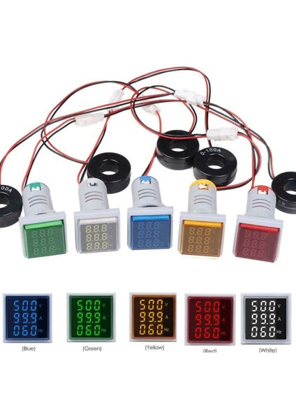 Kırmızı LED Dijital Ekran Voltmetre Ampermetre Gerilim Akım Frekans Test Cihazı Metre 10A Dijital Voltmetre Ampermetre Çift Ekran (Yurt Dışından) fiyatları