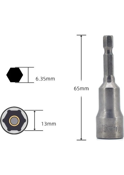 13X65MM 6-19MM Darbe Soket Manyetik Somun Tornavida Güç Somun Sürücü Matkap Ucu Seti 1/4 "altıgen Soket Adaptörü Cıvata Sürücüleri Tamir Araçları (Yurt Dışından)