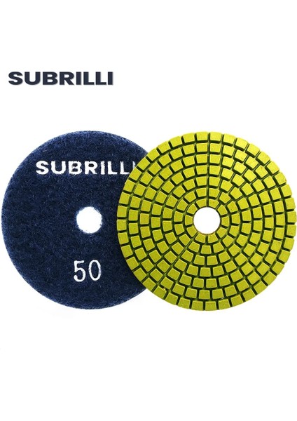 Grit 100 Subrıllı 3 "elmas Parlatma Pedi Zımpara Diski Mermer Granit Esnek Aşındırıcı Tekerlek Parlatıcı El Aleti Taş Seramik (Yurt Dışından)