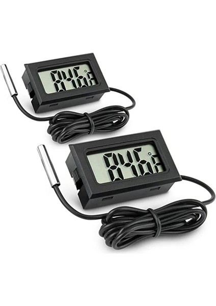 Mini LCD Dijital Termometre Higrometre Sensörü Ölçer Balık Buzdolabı Su Sıcaklığı Ölçer Su Geçirmez Prob Termometreler (Yurt Dışından)