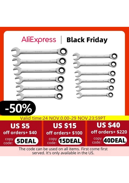 9mm-1 Parça Cırcır Anahtarı Seti Büyük Anahtar Seti Araba Araç Seti Için El Aletleri (Yurt Dışından)