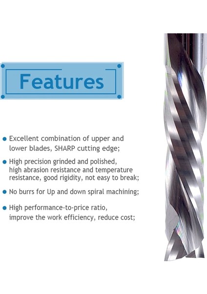 1 Adet 4X22X45L 1 Adet 3.175/4MM Aaa Yukarı Aşağı Kesim-2 Spiral Flüt Karbür Değirmen, Cnc Freze Kesicisi, Ağaç Işleme Kesme Aletleri Yönlendirici Bit (Yurt Dışından)