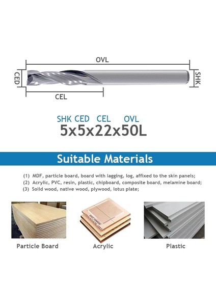 1 Adet 4X22X45L 1 Adet 3.175/4MM Aaa Yukarı Aşağı Kesim-2 Spiral Flüt Karbür Değirmen, Cnc Freze Kesicisi, Ağaç Işleme Kesme Aletleri Yönlendirici Bit (Yurt Dışından)
