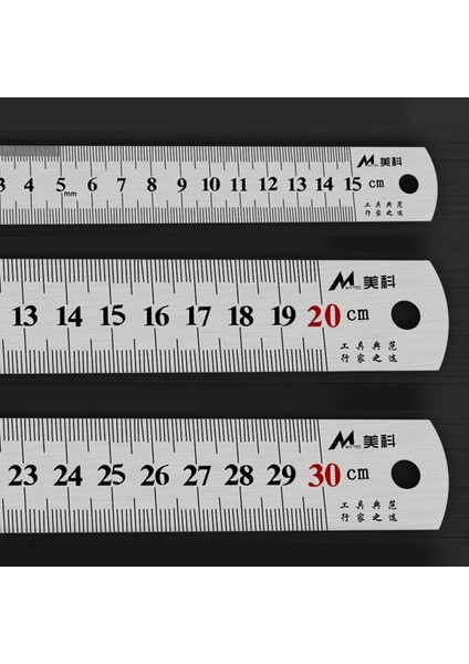 20 cm Paslanmaz Çelik Cetvel 15/20/30 cm Çift Taraflı Ölçekli Metal Cetvel Kalınlaşmış Çelik Malzeme Kaliteli Ağaç Işleme Çizim Ölçme Aracı (Yurt Dışından) fiyatları
