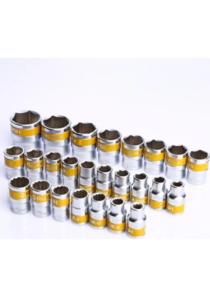 9mm 1/2 Inç Sürücü Kısa Altıgen Lokma Anahtar Kafası Cr-V Çelik Anti-Pas Tedavisi 6 Nokta Cırcır Anahtarı Soket Somun Sökme Için 8-36MM (Yurt Dışından)