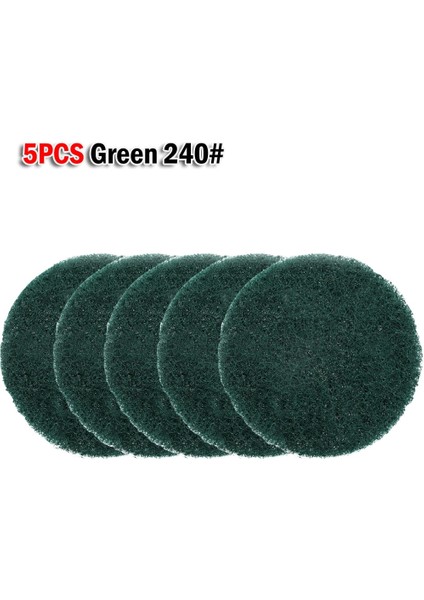 Set 5 Adet 4'' Matkap Güç Fırça Kiremit Scrubber Ovma Parlatma Pedi 240 400 800 Ev Temizlik Bezi Aracı Banyo Zemin Küvet (Yurt Dışından)