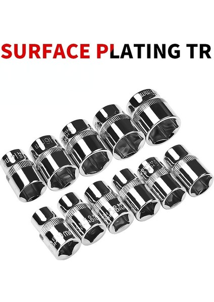 8mm 3/8 "sürücü Altıgen Kısa Lokma Anahtar Kafa Anti-Pas 6 Nokta Lokma Seti Adaptörü Tork Anahtarı Cırcır Soket Anahtarı Somun Kaldırma (Yurt Dışından)