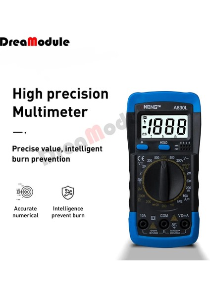 Mavi Beyaz LCD Dijital Multimetre A830L Ac Dc Gerilim Diyot Frekans Multitester Akım Test Cihazı Buzzer Fonksiyonlu Aydınlık Ekran (Yurt Dışından) modelleri