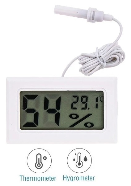 Mavi LCD Elektronik Dijital Sıcaklık Nem Ölçer Kapalı Dış Mekan Termometre Higrometre Hava Istasyonu Saati (Yurt Dışından)
