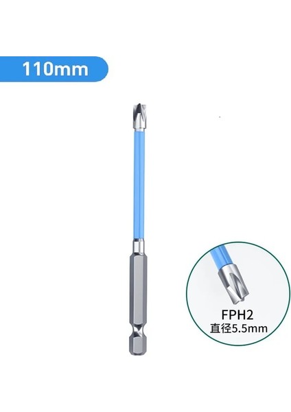 BLUE-110MM Manyetik Özel Oluklu Çapraz Tornavida Bit Toplu Kafa Somun Sürücüleri Fph1 Fph2 Fph3 Soket Anahtarı Elektrikçi Elektrikli El Aletleri Için (Yurt Dışından)