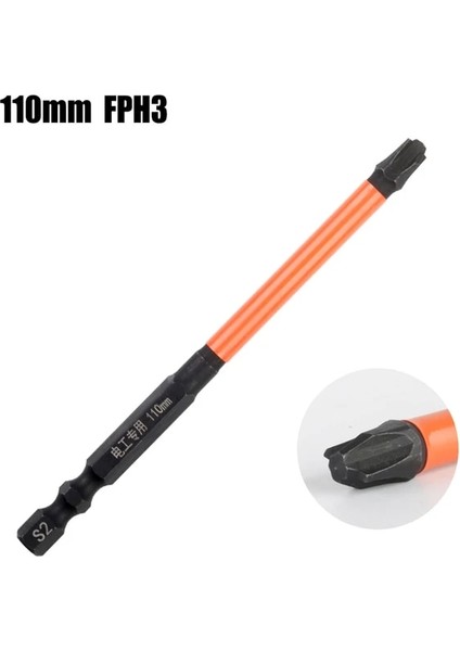110MM Fph3 Manyetik Tornavida Bit Toplu Kafa Çapraz Yüksek Sertlik El Matkap Ucu Elektrikli Tornavida Seti Elektrikçi Ph1 Ph2 65-150MM (Yurt Dışından)