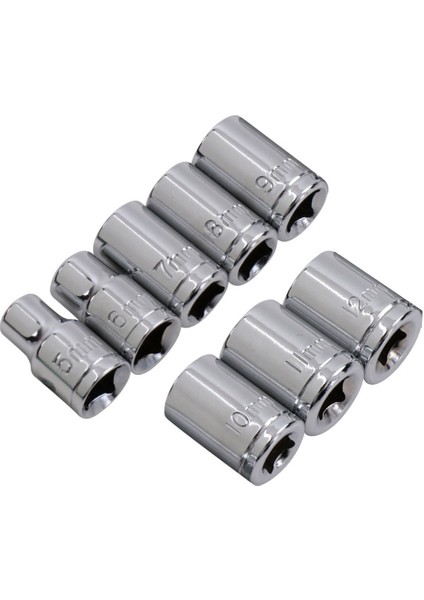 Soket Konnektörü 9 Adet Altıgen Soket Adaptör Çubuk Seti 1/4 Inç Sürücü 5-12MM Hex Bit Metrik Soket Anahtarı Başlı Somun Temizleme Aracı Anahtar Manuel Aletler (Yurt Dışından)