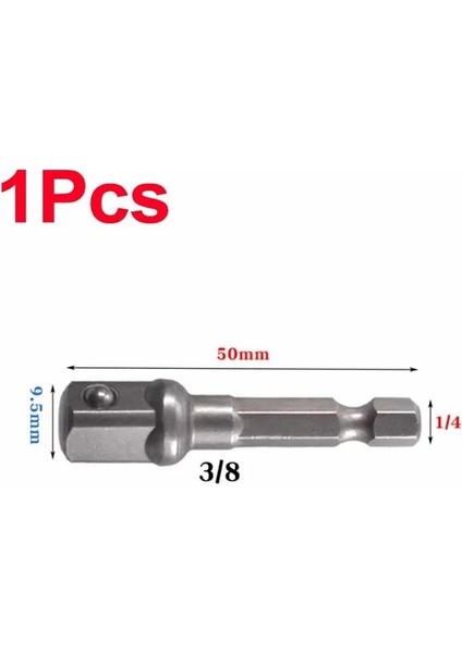 3ı8 (1 Adet) 3 Adet 1/4 "3/8" 1/2 "matkap Soket Adaptörü Uzatma Çubuğu Çelik Bilyalı Kafa Dönüşüm Biyel Tornavida Kolu Aracı (Yurt Dışından)