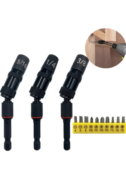 Siyah 1/4 "hex Manyetik Vida Matkap Ucu Matkap Uçları Tutucu Matkap Vida Aracı Sürücü Kılavuzu Matkap Ucu Uzatma Çubuğu 3'ü 1 Arada Tornavida (Yurt Dışından) fiyatları