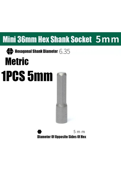 1 Adet 5mm 4MM-13MM 5/32-1/2 36MM Mini Darbe Altıgen Soket Hex Shank Vida Somun Anahtarı Metrik Inç Elektrikli Tornavida Matkap Ucu Adaptör Aracı (Yurt Dışından)