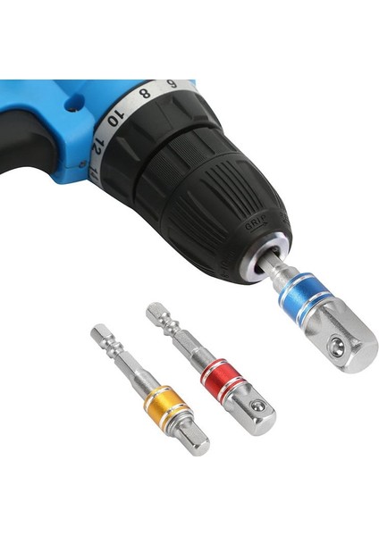 3 ADET-50MM 3 Adet/takım Krom Vanadyum Çelik Soket Adaptörü Hex Shank 1/4 "3/8" 1/2 "uzatma Uçları Elektrikli Matkap Kafaları Kare Soket Matkaplar (Yurt Dışından)