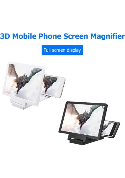 Beyaz 3D Cep Telefonu Ekran Büyüteç Hd Cep Telefonu Video Büyüteç Taşınabilir Katlanabilir Büyüteç 1.5 Kez Büyütme Aleti (Yurt Dışından) fırsatları