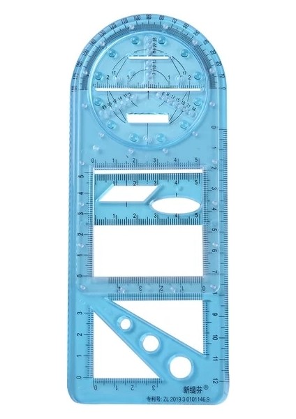20X7 Çok Fonksiyonlu Geometrik Çizim Cetveli Öğrenciler Dönebilen Matematiksel Stereo Geometri Şablonu Elips Daire Sanat Tasarımı (Yurt Dışından)