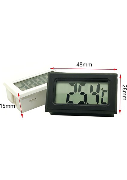 Telli Siyah Mini LCD Dijital Termometre Higrometre Uygun Sıcaklık Sensörü Cihazı Buzdolabı Akvaryum Kapalı Alana Uygun (Yurt Dışından)