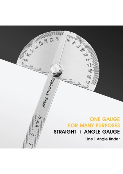 10 cm 180 Derece Iletki Paslanmaz Çelik Açı Bulucu Ayarlanabilir Sızdırmazlık Gonyometresi Düz Cetvel ile Ağaç Işleme Ölçü Aracı (Yurt Dışından) fırsatları