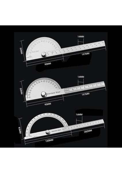 10 cm 180 Derece Iletki Paslanmaz Çelik Açı Bulucu Ayarlanabilir Sızdırmazlık Gonyometresi Düz Cetvel ile Ağaç Işleme Ölçü Aracı (Yurt Dışından) indirimleri