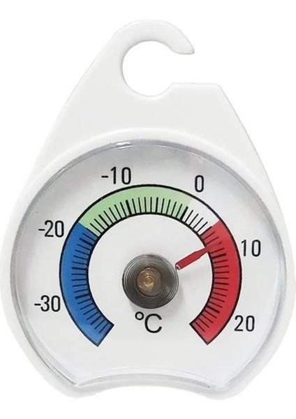 Beyaz Buzdolabı Dondurucu Termometre Buzdolabı Soğutma Sıcaklık Ölçer Kanca ile Ev Sıcaklık Standı Kadran Tipi -30 Ila 20°c (Yurt Dışından)