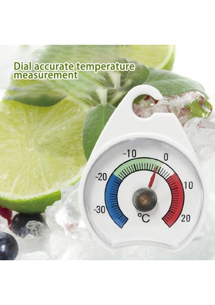 Beyaz Buzdolabı Dondurucu Termometre Buzdolabı Soğutma Sıcaklık Ölçer Kanca ile Ev Sıcaklık Standı Kadran Tipi -30 Ila 20°c (Yurt Dışından)