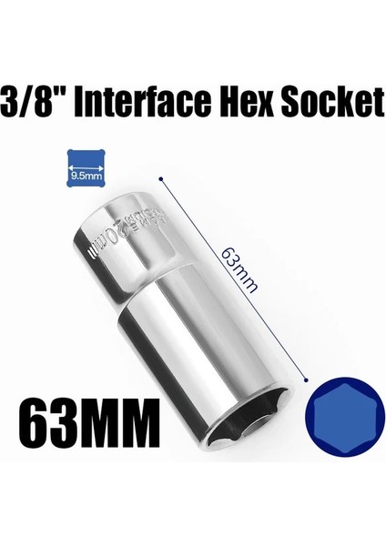 63 mm Uzunluk 16MM 1 Adet 30MM 63MM 3/8 "cırcır Soket Adaptörü 6MM-24MM Allen Hex Bit Soket Kare Sürücü Darbeli Tornavida Tutucu Adaptör Dönüştürücü (Yurt Dışından)