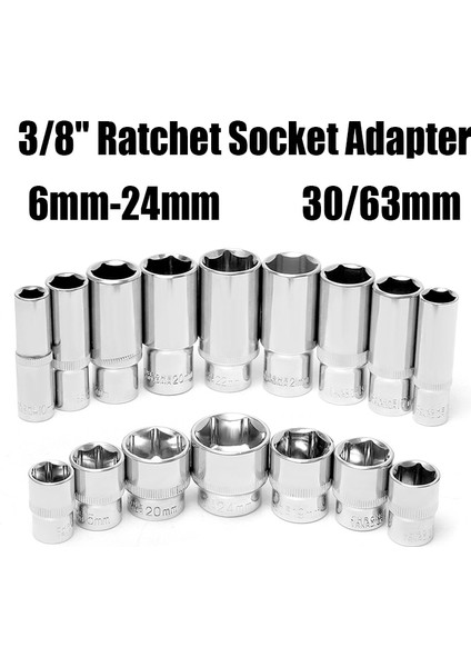 63 mm Uzunluk 16MM 1 Adet 30MM 63MM 3/8 "cırcır Soket Adaptörü 6MM-24MM Allen Hex Bit Soket Kare Sürücü Darbeli Tornavida Tutucu Adaptör Dönüştürücü (Yurt Dışından)