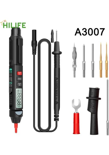 B Tipi Dijital Multimetre A3007 A3008 Otomatik Akıllı Sensör Kalem Test Cihazı 6000 Sayım Temassız Gerilim Ölçer Profesyonel Multimetre (Yurt Dışından)