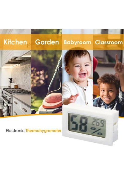 Beyaz Mini LCD Dijital Termometre Higrometre Sıcaklık Kapalı Uygun Sıcaklık Sensörü Nem Ölçer Ölçer Aletleri Kablo (Yurt Dışından) indirimleri