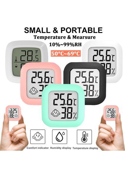 Siyah 50C - 69C Mini Termometre LCD Dijital Sıcaklık Odası Higrometre Ölçer Sensör Nem Ölçer Iç Mekan Termometresi Sıcaklık 50°c - 69°c (Yurt Dışından) fiyatları