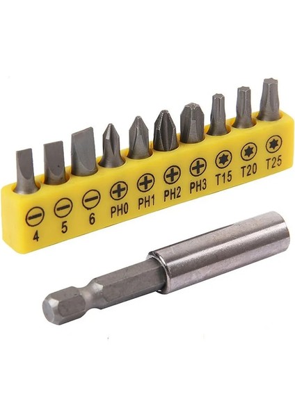 B 25MM Tornavida Ucu Seti Çok Fonksiyonlu Çok Yönlü Tornavidalar Uzatma Çubuğu Alet Takımı Oluklu/ph/torx Çapraz Matkap Ucu Kafası T20 (Yurt Dışından)