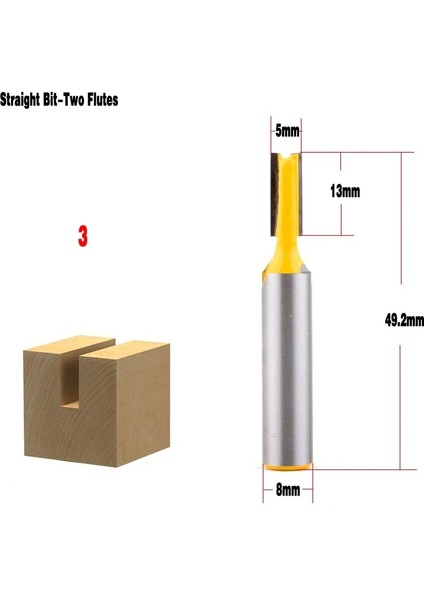 7no(27) 1pc 8mm Shank Yüksek Kaliteli Düz/dado Freze Ucu Seti 3.2,3.4,5,8,10,12,14,18,20MM Çaplı Ahşap Kesme Aleti - Chwjw (Yurt Dışından)