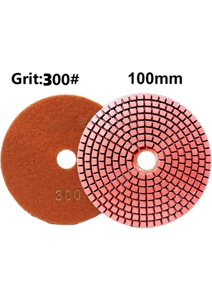 300GRIT 4 Inç 100MM Kuru/ıslak Elmas Parlatma Pedleri Esnek Taşlama Diskleri Granit Mermer Taş Beton Zemin Parlatma Parçası Aracı (Yurt Dışından)