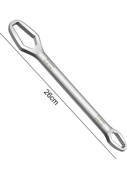 26 cm Gümüş 8-22MM Evrensel Torx Anahtarı Ayarlanabilir Çift Kafa Anahtar Vida Somun Anahtarı Mini Cırcır Anahtarı Motosiklet Araba Tamir El Aletleri (Yurt Dışından)