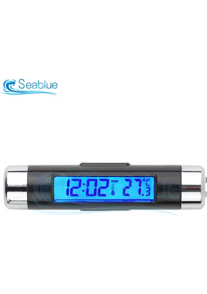 Saat 2 In 1 Araba Oto Termometre Saat Takvim LCD Dijital Ekran Klipsli Dijital Mavi Arka Işık Otomotiv Aksesuarları (Yurt Dışından) indirimleri