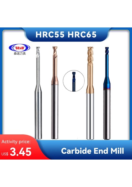 D1.5-L20.0-H04 HRC60 Dlc Seno 1 Adet HRC55 HRC65 Tungsten Karbür End Mill Metal Freze Kesici Cnc Freze Uçları Torna Işleme Için Uzun Boyunlu Frezeler (Yurt Dışından) modelleri