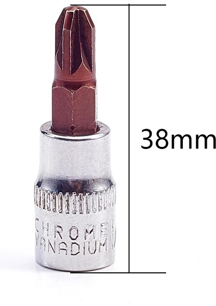 Pz1 Çapraz Uzunluk 38MM 2 Adet 1/4 "başlık Soketleri 38MM Uzunluk Krom Vanadyum Çelik Sürücü Soket Adaptörü Bit Soket Ph1-Ph3 H3-H8 TX10 TX20 TX30 TX40 (Yurt Dışından)