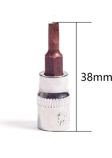 Pz1 Çapraz Uzunluk 38MM 2 Adet 1/4 "başlık Soketleri 38MM Uzunluk Krom Vanadyum Çelik Sürücü Soket Adaptörü Bit Soket Ph1-Ph3 H3-H8 TX10 TX20 TX30 TX40 (Yurt Dışından)