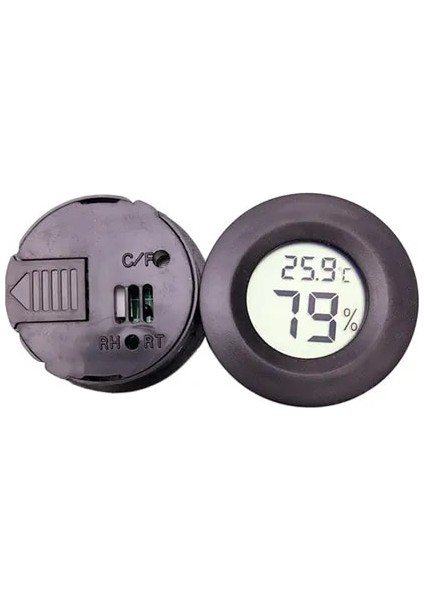 Siyah Mini Dijital LCD Oto Araba Pet Termometre Nem Sıcaklık Ölçer Sensör Ölçer Termostat Higrometre Pirometre Termograf (Yurt Dışından)