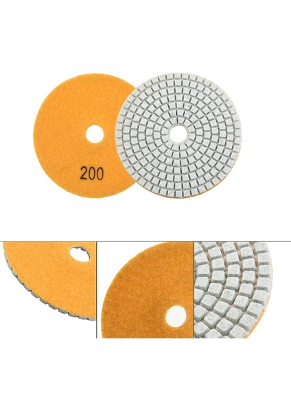 3000 Grit 1 Adet Elmas Parlatma Pedleri 4 Inç Islak/kuru Granit Beton Mermer Cam Taş Zımpara Kanca ve Döngü Destekli Esnek (Yurt Dışından) modelleri