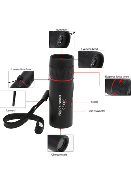 Bej 30X25 Optik Zoom Saha Gözlükleri Teleskoplar Clear View Kırmızı Film Avcılık Hd Dürbün Ayarlanabilir Odak Uzaklığı Veya 7x Monoküler (Yurt Dışından) fırsatları