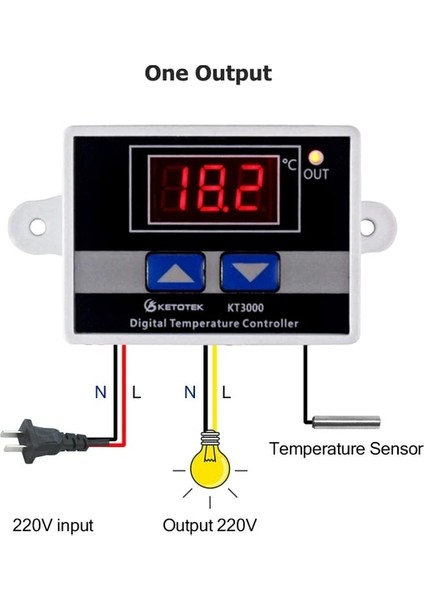 110-220V Tek Çıkışlı Dijital Termostat Regülatörü KT99 Ac 220V 12V 24V 10A Doğrudan Çıkış Mikrobilgisayar Sıcaklık Kontrol Cihazı Anahtarı Ntc/k Sensörü (Yurt Dışından)