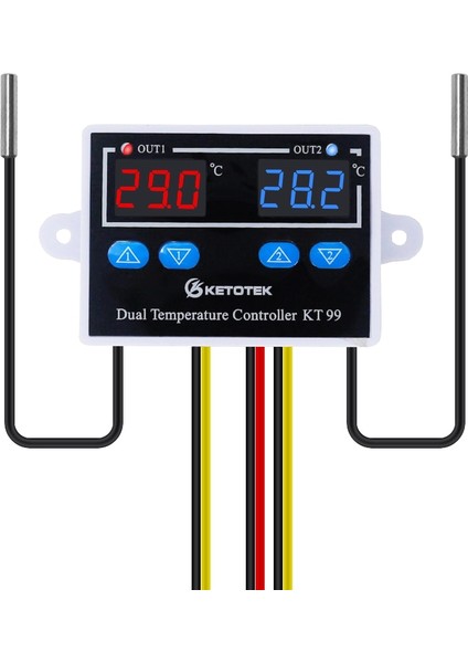110-220V Tek Çıkışlı Dijital Termostat Regülatörü KT99 Ac 220V 12V 24V 10A Doğrudan Çıkış Mikrobilgisayar Sıcaklık Kontrol Cihazı Anahtarı Ntc/k Sensörü (Yurt Dışından)