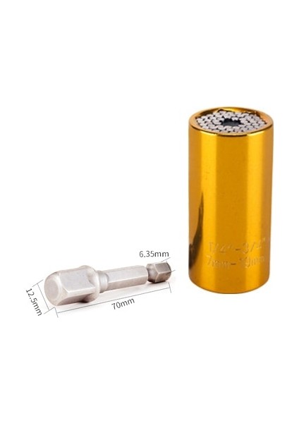 Sarı Evrensel Tork Anahtarı Kulaklık Seti Soket Kol 7-19MM Elektrikli Matkap Cırcır Burç Anahtarı Anahtar Çok El Aletleri (Yurt Dışından)