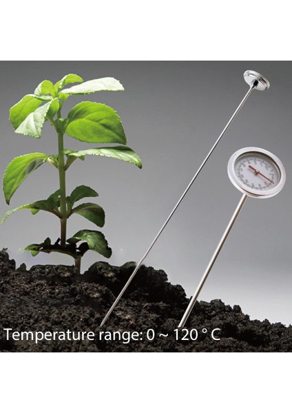 B 50CM Kompost Toprak Test Cihazı Ölçer Ölçüm Probu Premium Paslanmaz Çelik Kompost Toprak Termometresi Bahçe Arka Bahçe 0-120 Santigrat (Yurt Dışından)