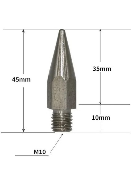 M10 45MM 1 Adet Paslanmaz Çelik Prizmalar Kutup Gps Kutup Ucu M10 M8 Keskin Nokta Değiştirme Prizmalar Çubuk ile 1/4 "dişi Konu (Yurt Dışından) fırsatları