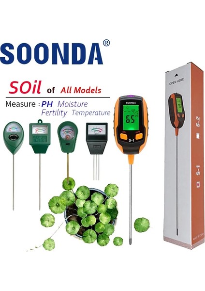 2'si 1 Arada Ph -S3115 Otomatik 5'i 1 Arada Pot Toprak Test Cihazı Ph Analiz Ölçer Termometre Nem Asitliği Ph Nem Doğurganlığı Bahçe Tesisi Toprak Ph Için (Yurt Dışından) fiyatları
